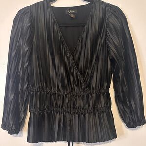 Black Pleated Blouse